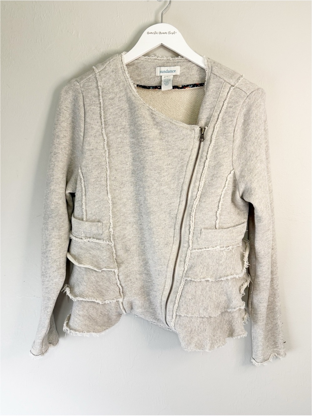 Sundance Light Gray Layered Ruffle Knit Jacket - Picture 2 of 6